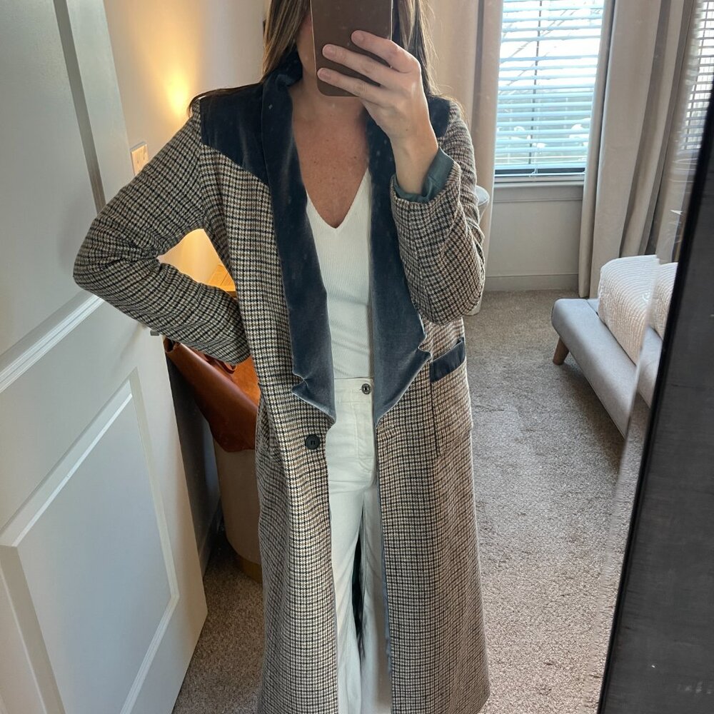 Long Sleeve Plaid Patchwork Jacket - image 5